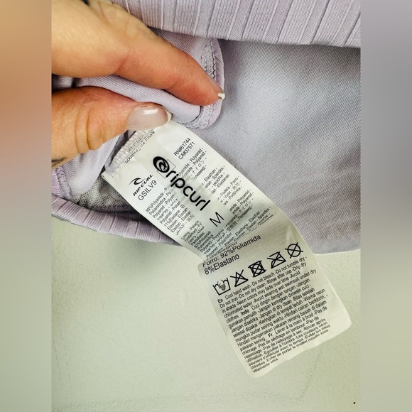 Ripcurl ribbed surf crop lavender bikini top womans medium - Picture 6 of 7